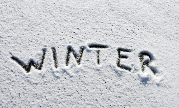 winter written in snow