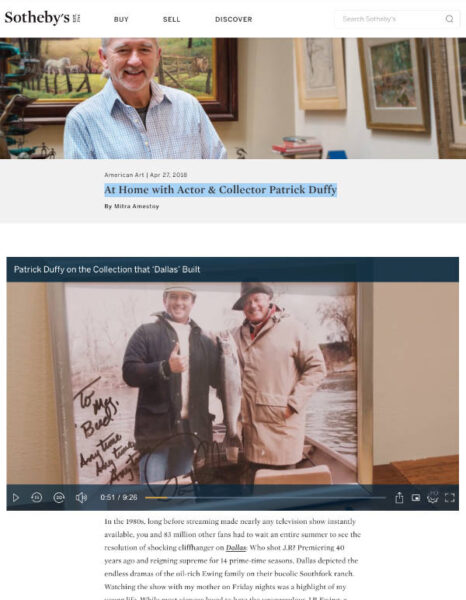 Patrick Duffy Sothebys article screenshot