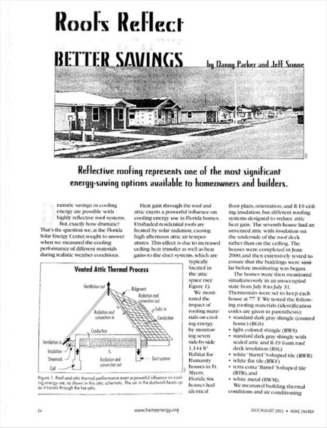 Home Energy Reflective Roof article screenshot
