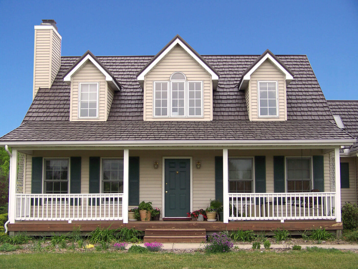 country manor shake metal roof on a farmhouse
