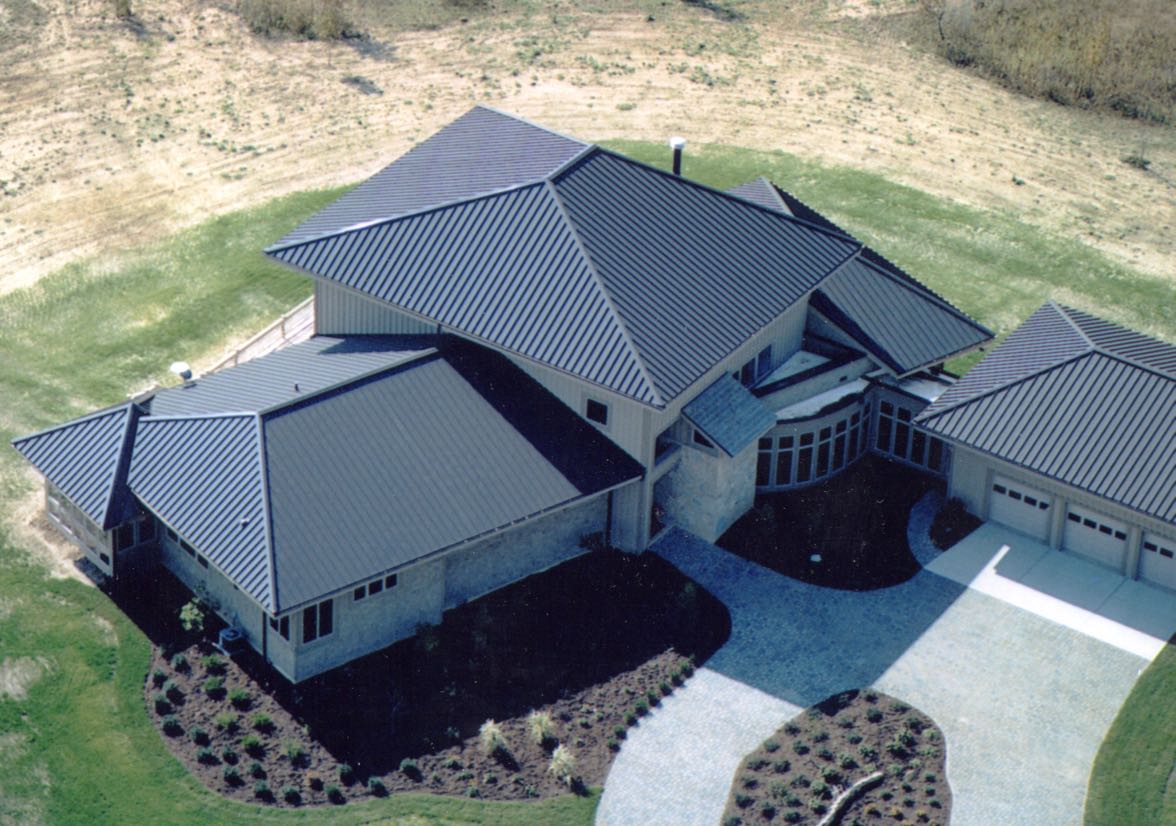 clicklock standing seam metal roofing aerial 2