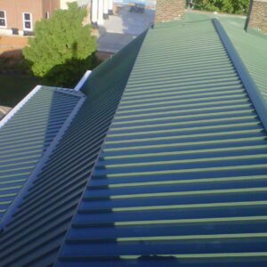 clicklock standing seam metal roofing forest green