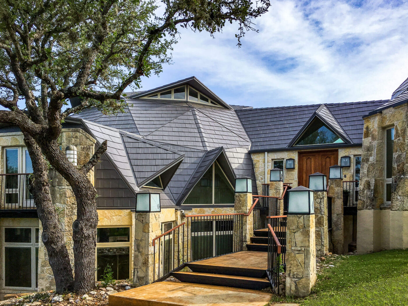 oxford shingle metal roofing geodesic dome