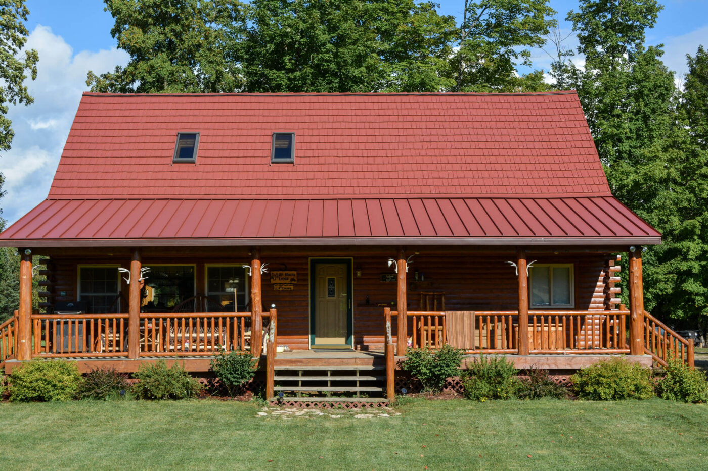 rustic shingle metal roofing log cabin