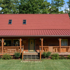 rustic shingle metal roofing log cabin