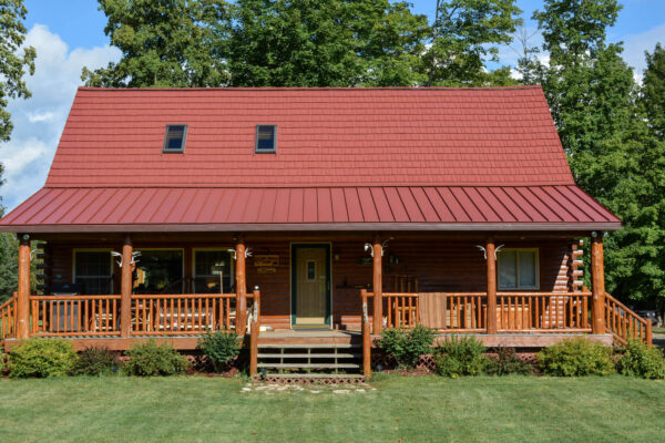 rustic shingle metal roofing log cabin