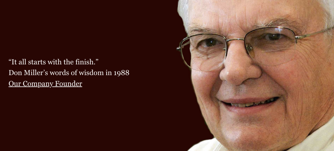It all starts with the finish - Don Miller